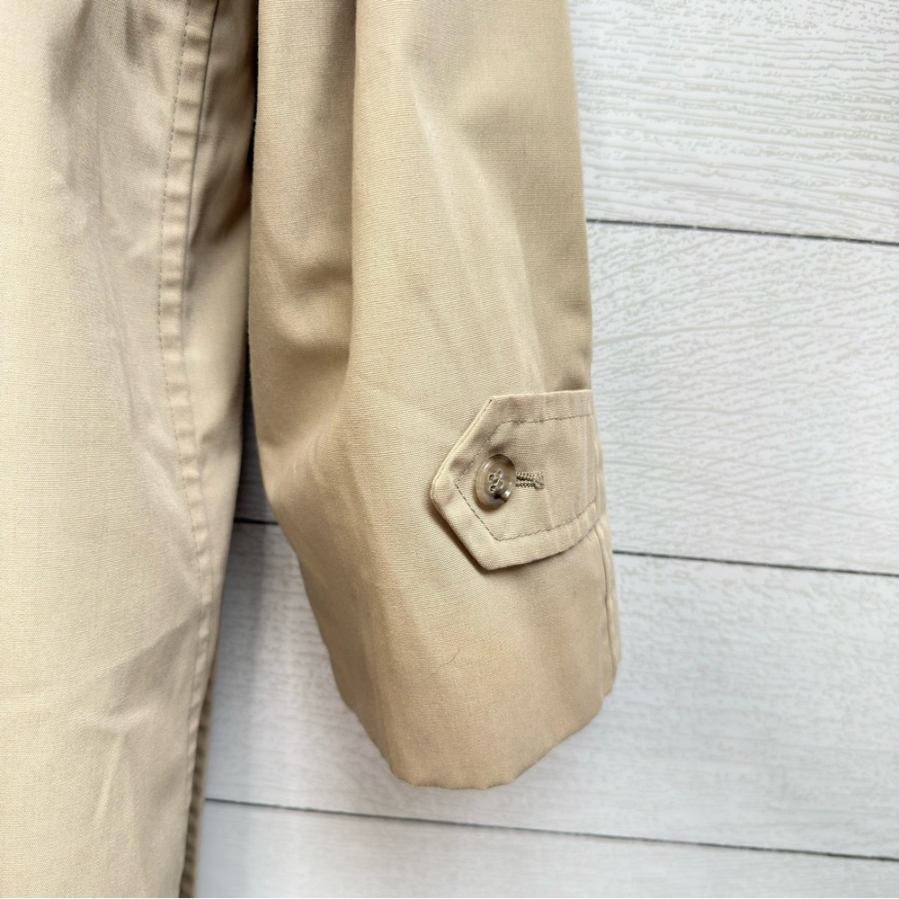 London Fog Vintage 70s Men's Trench Coat Shearling Lined Beige 40R Weathercoat - Picture 4 of 13